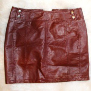 Free People Faux-Leather High Waisted Mini Skirt